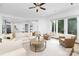 Bright and airy living room with neutral tones, open layout, and sliding glass doors to the patio at 7912 Baltusrol Ln, Charlotte, NC 28210