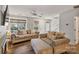 Spacious living room featuring hardwood floors, comfortable seating, and abundant natural light at 8310 Brickle Ln, Huntersville, NC 28078