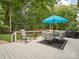 Inviting back deck with outdoor dining area and beautiful backyard views at 1140 Iverleigh Trl, Charlotte, NC 28270