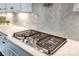 Close up of a gourmet kitchen, featuring cooktop and tile backsplash at 3041 Winged Teal Ct, Belmont, NC 28012