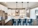 Bright kitchen showcasing a large island, modern appliances, and elegant backsplash at 3041 Winged Teal Ct, Belmont, NC 28012