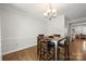 Light filled dining area with wood floors and a chandelier at 3500 Colony Rd # B, Charlotte, NC 28211