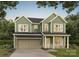 Charming two-story home featuring a two-car garage, covered porch, and a mix of siding and stone accents at 5116 Izzo Ln, Charlotte, NC 28214