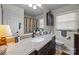 Bathroom featuring granite counters, and updated fixtures, combining style and functionality at 5640 Sharon Rd, Charlotte, NC 28210