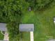 Aerial view of property with a large green lawn and lush trees at 102 Central Ave, Bessemer City, NC 28016