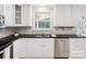 Well-appointed kitchen with white cabinets, granite counters, tile backsplash and stainless appliances at 10728 Forest Dr, Matthews, NC 28105