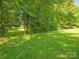 Spacious yard with lush green grass and mature trees creating a serene and private setting at 10728 Forest Dr, Matthews, NC 28105
