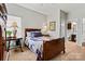 Comfortable bedroom with neutral walls, a window, and carpet flooring at 112 E Heart Pine Ln, Statesville, NC 28677