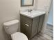 Bathroom featuring a vanity with a marble-look countertop at 138 Zircon Dr, Statesville, NC 28625