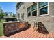 Outdoor kitchen with stone accents and built-in grill, perfect for outdoor entertaining at 16547 Bastille Dr, Charlotte, NC 28278
