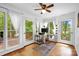 Bright home office with natural light and a view of the outdoor deck at 169 Primrose Ln, Statesville, NC 28625