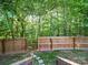 Serene backyard featuring a wooden fence and lush greenery at 216 Devon Forest Dr, Mooresville, NC 28115
