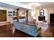 Open living area with fireplace, and a custom bar, seamlessly blending living and entertainment spaces at 369 Skyland Ct, Mount Gilead, NC 27306