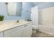 Light blue toned bathroom with a full-size vanity and sink at 409 Lexie Ln, Rock Hill, SC 29732