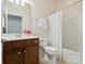 Bathroom featuring a single vanity sink and shower and bath tub combination at 8036 Crater Lake Dr, Fort Mill, SC 29707