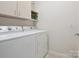 Well-organized laundry room with washer, dryer and storage at 8036 Crater Lake Dr, Fort Mill, SC 29707