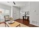 Hardwood floors highlight this comfortable living room featuring neutral decor at 1125 Kurt Ct, Charlotte, NC 28209
