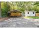 Backyard featuring a metal carport with a wood privacy screen and a utility shed at 1208 Martin Luther King Ave, Kannapolis, NC 28083