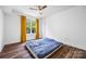Bedroom features hard wood floors and a view of the outdoors at 1315 East Blvd, Charlotte, NC 28203