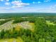 Stunning aerial view of a community surrounded by lush greenery and blue skies at 132 Sycamore Crossing Ct, Locust, NC 28097
