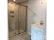 Modern bathroom with tiled shower and sleek vanity, offering a clean and functional space at 152 Ella Claire Dr, York, SC 29745