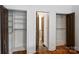 This home offers closet storage space with built-in shelving for organization and accessibility at 3519 Card St, Charlotte, NC 28205