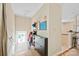 Hallway with modern storage, access to the back yard, and neutral paint at 3612 Trent St, Charlotte, NC 28209