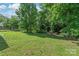 Expansive backyard featuring a lush lawn and mature trees, perfect for outdoor enjoyment at 425 Austin Dr, Charlotte, NC 28213
