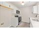 Charming kitchen features white cabinets and new stainless steel appliances at 425 Austin Dr, Charlotte, NC 28213
