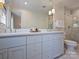 Bathroom features a double sink vanity, large mirror, and walk-in shower with marble tile at 5436 Topping Pl, Charlotte, NC 28209