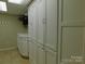 Convenient laundry room offers ample storage in bright white cabinets and a functional folding area at 714 Shady Dr, Albemarle, NC 28001