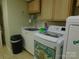 Functional laundry room with a sink, washer, dryer, and ample cabinet space offering convenience at 714 Shady Dr, Albemarle, NC 28001