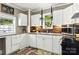 Well-lit kitchen featuring white cabinets, granite counters, and a decorative backsplash at 840 10Th Street Nw Blvd, Hickory, NC 28601