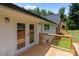 Inviting wooden deck with french doors and backyard access, perfect for outdoor relaxation at 1115 Sides Rd, Salisbury, NC 28146