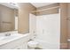 Cozy bathroom showcases white fixtures and a shower-tub combo at 116 Scottie Ct, Rock Hill, SC 29730
