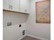 Bright laundry room features white cabinets, neutral wall color, and modern fixtures and connections at 1254 Langston Ln, Salisbury, NC 28144