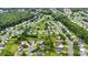 Scenic aerial view of a lush, green residential neighborhood with well-maintained homes and tree-lined streets at 15248 Pangborn Pl, Charlotte, NC 28278