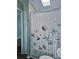 Bright bathroom featuring a shower and built in shelves at 166 Eagle Dr, New London, NC 28127