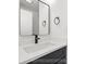 Single vanity with black hardware and crisp white sink at 213 Knot St, Shelby, NC 28150