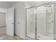 Modern bathroom featuring a glass-enclosed shower and tile flooring at 331 Gaines Rd, Clover, SC 29710