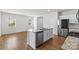 Kitchen with granite island and counters, stainless appliances, and hardwood floors at 331 Gaines Rd, Clover, SC 29710