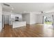 Open concept living space with hardwood floors, a modern kitchen, and abundant natural light at 331 Gaines Rd, Clover, SC 29710