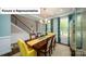 Charming dining room featuring wainscoting, coffered ceilings, hardwood floors, and a view of the staircase at 4266 Sylvan Pond Ct, Denver, NC 28037