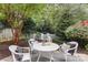 Inviting backyard featuring a seating area with a charming white picket fence backdrop at 4442 Coventry Row Ct, Charlotte, NC 28270
