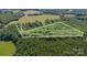 Aerial view of the property lines surrounded by dense foliage and bordering a rural road at 500 Mount Pleasant N Rd, Mount Pleasant, NC 28124
