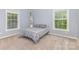 This bedroom features neutral paint, carpet, and two windows for plenty of natural light at 500 Mount Pleasant N Rd, Mount Pleasant, NC 28124