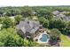 Beautiful estate featuring a pool, outdoor living spaces and lush landscape at 5112 Mill Race Ln, Lancaster, SC 29720