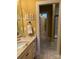 Modern bathroom with granite countertops, tiled floor, and glass shower at 5112 Mill Race Ln, Lancaster, SC 29720