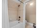 Tiled bathroom with shower-tub combination at 5112 Mill Race Ln, Lancaster, SC 29720