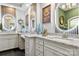 Bathroom featuring double vanities, granite countertops, and modern fixtures at 849 Savile Ln, Fort Mill, SC 29715